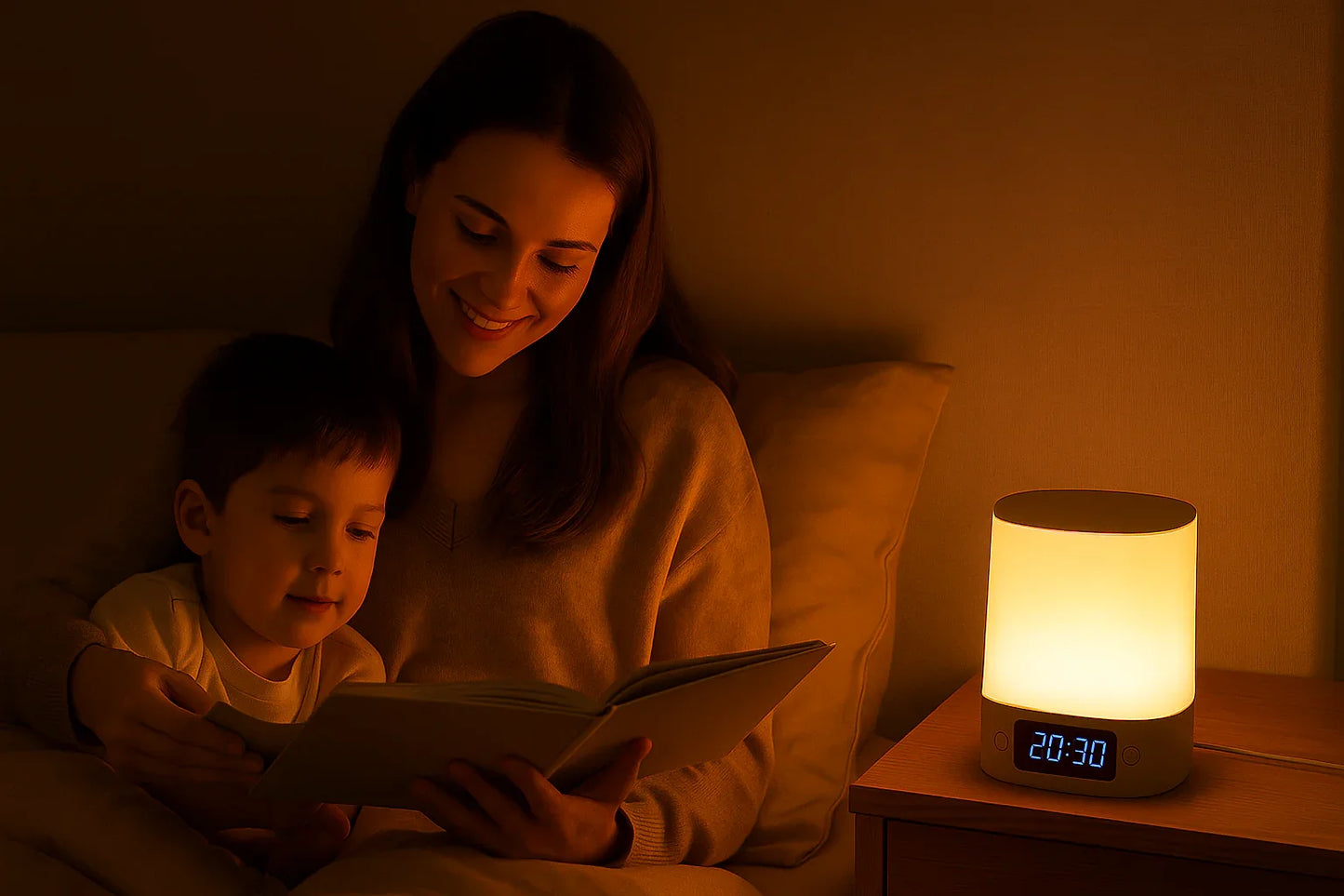 Tempus™ LED Night Light with Time Display | Dimmable USB Bedside Lamp for Nursery VelunaLumin