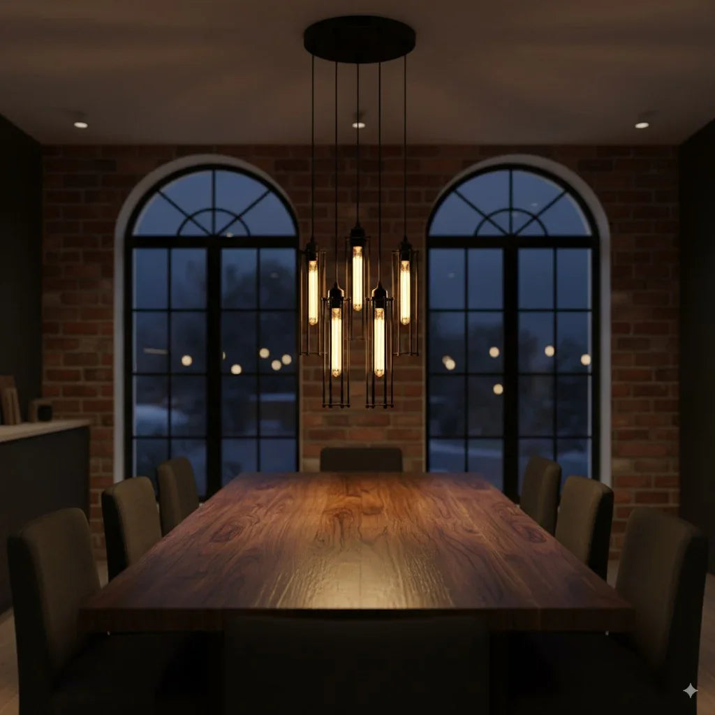 Fila minimalist long wire cage pendant kit with E27 holder.