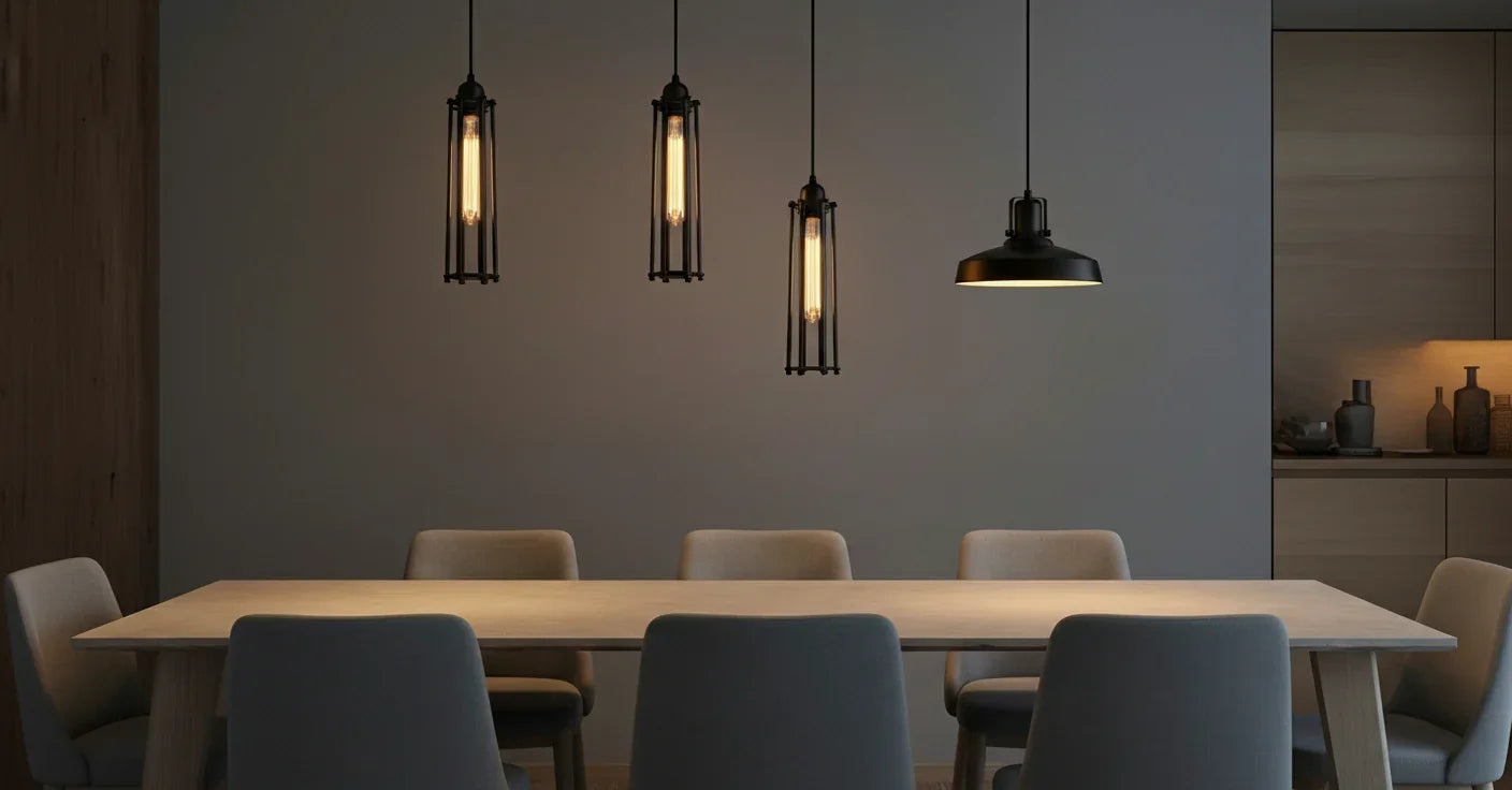 Fila minimalist long wire cage pendant kit with E27 holder.
