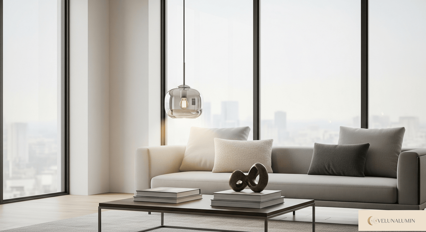 Ambrette™ Cognac Glass Pendant | 1 & 3-Head Nordic Hanging Lamp for Dining Room VelunaLumin
