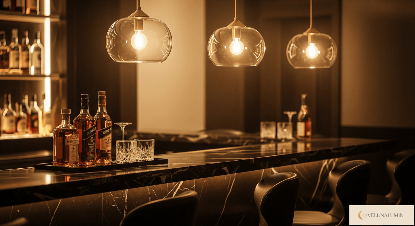 Ambrette™ Cognac Glass Pendant | 1 & 3-Head Nordic Hanging Lamp for Dining Room VelunaLumin