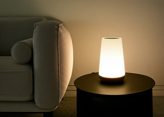 Aura Crystal Touch Lamp with RGB colour-changing light.