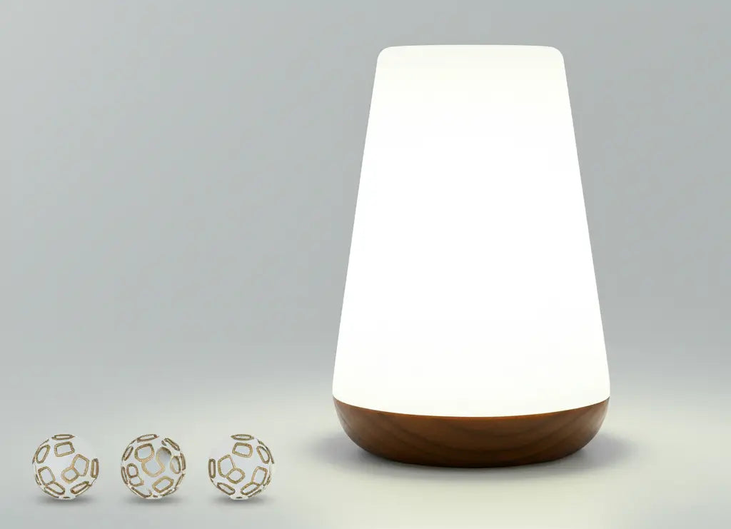 Aura Crystal Touch Lamp with RGB colour-changing light.