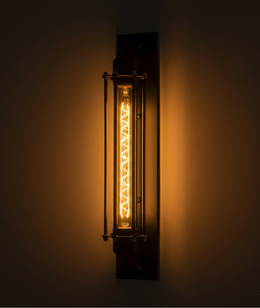 IronGlow Industrial Wall Sconce: Vintage Black Metal Cage Wall Lamp | E27 Edison Bulb Ready for UK/EU Home VelunaLumin