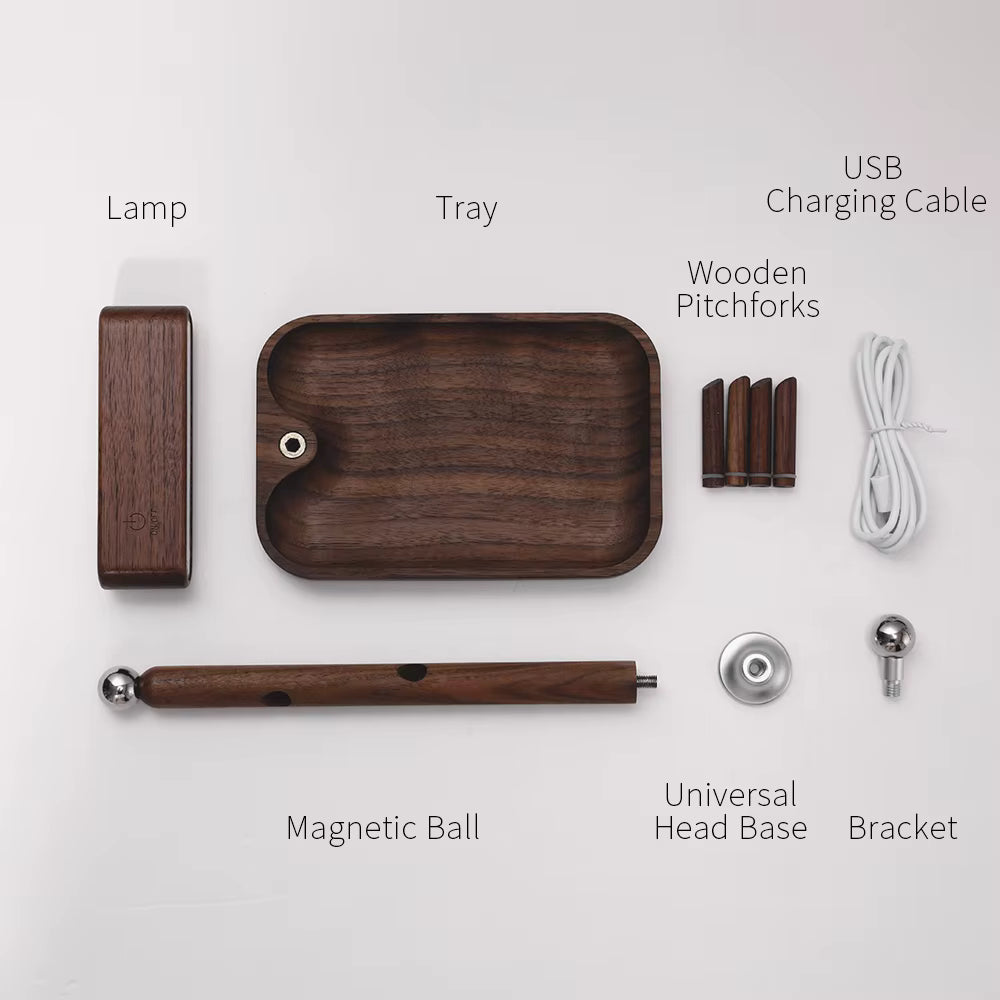 Ordo™ Detachable LED Desk Lamp | Solid Wood Organizer & Table Light PTLIFE
