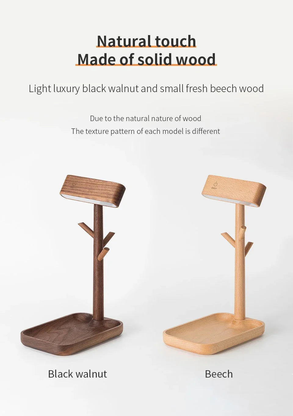 Ordo™ Detachable LED Desk Lamp | Solid Wood Organizer & Table Light PTLIFE