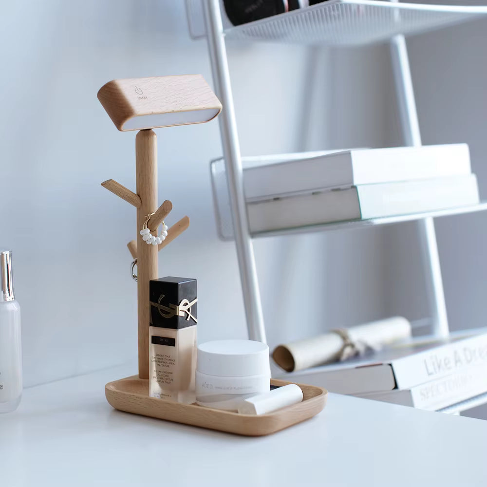 Ordo™ Detachable LED Desk Lamp | Solid Wood Organizer & Table Light PTLIFE