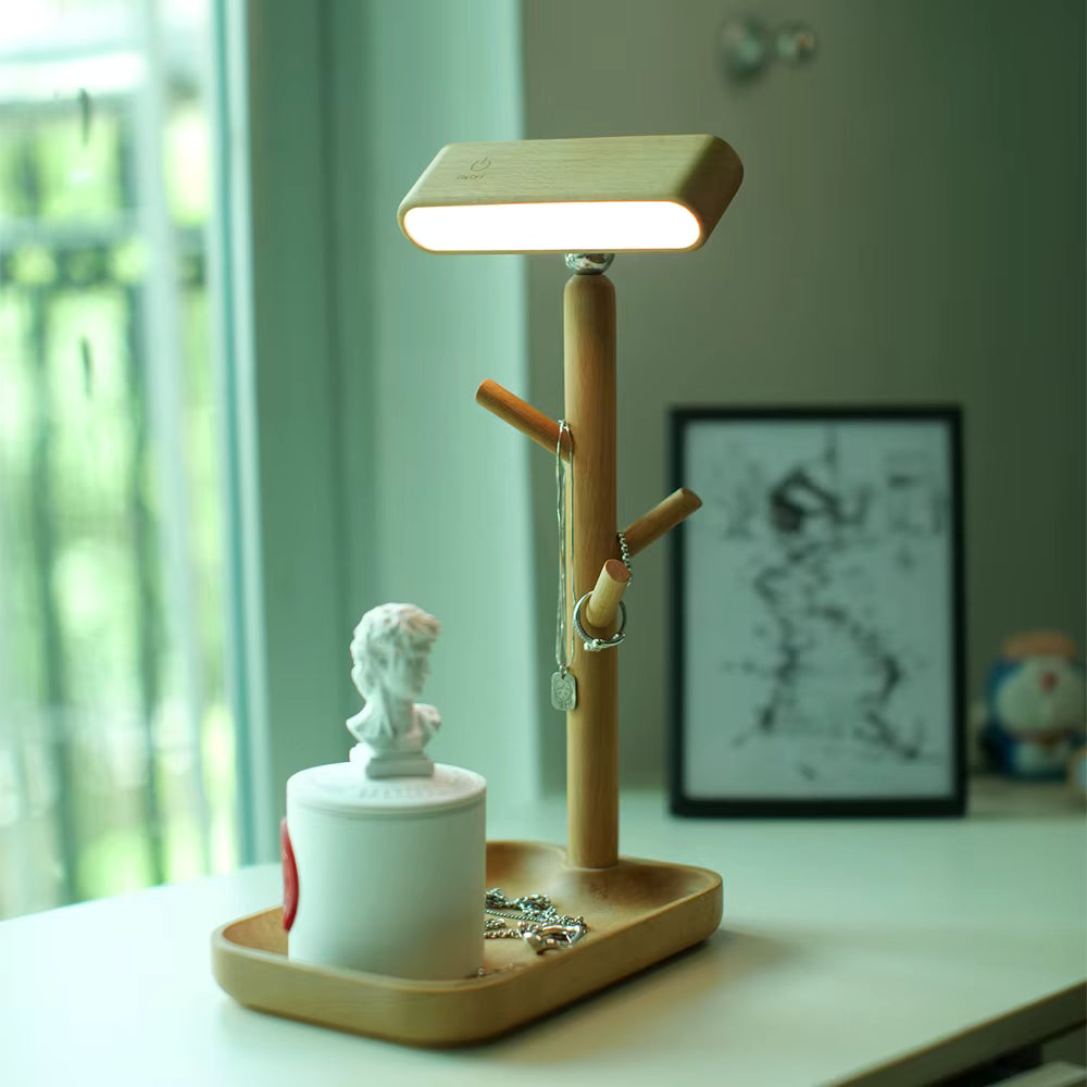 Ordo™ Detachable LED Desk Lamp | Solid Wood Organizer & Table Light PTLIFE