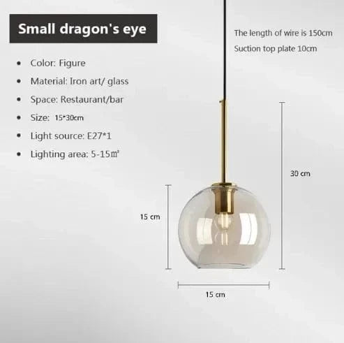 Ambrette™ Cognac Glass Pendant | 1 & 3-Head Nordic Hanging Lamp for Dining Room VelunaLumin