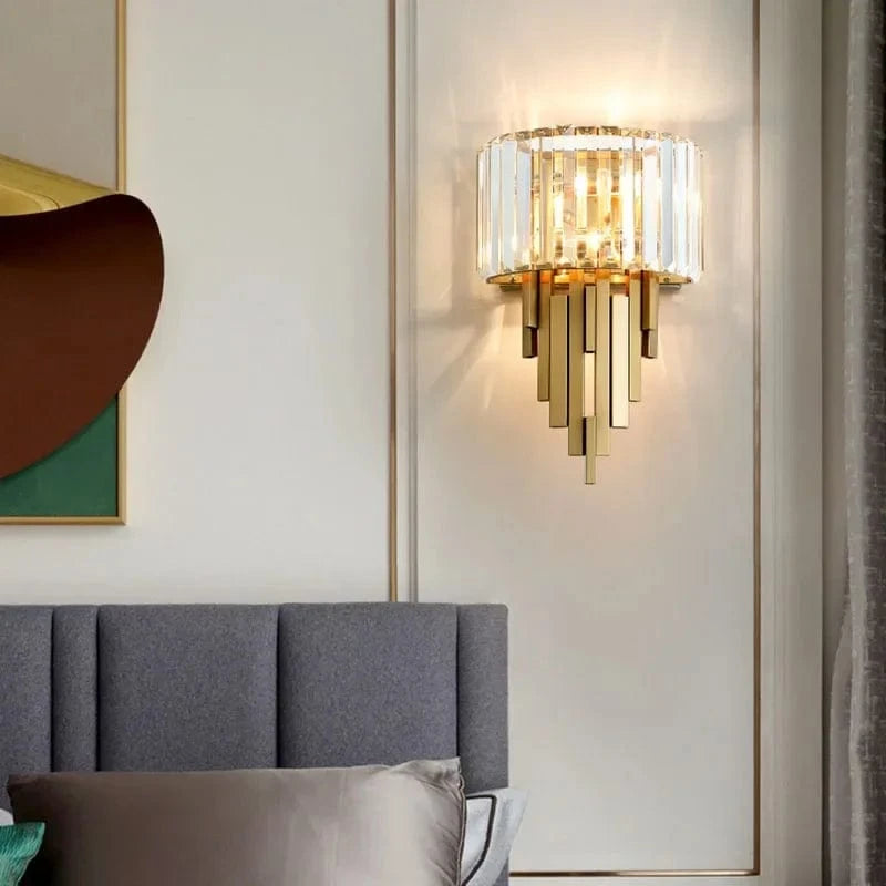 Aura Crystal Prism Sconce | Nordic Luxury Wall Light for Living Room & Hallway VelunaLumin