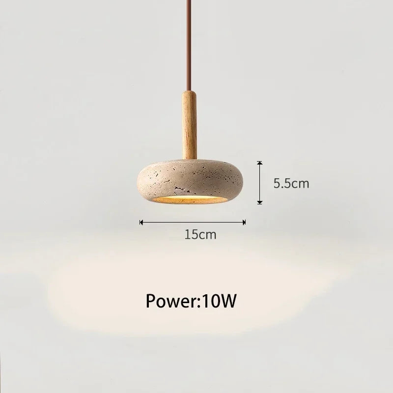 Petra™ Wabi-Sabi Travertine Pendant | Natural Stone Bedside & Bar Light VelunaLumin