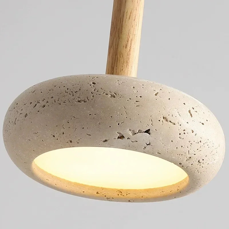 Petra™ Wabi-Sabi Travertine Pendant | Natural Stone Bedside & Bar Light VelunaLumin