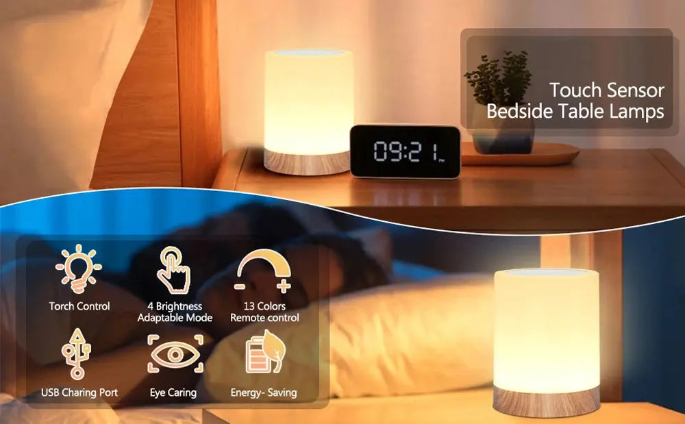 Chroma white portable RGB touch lamp for desks.