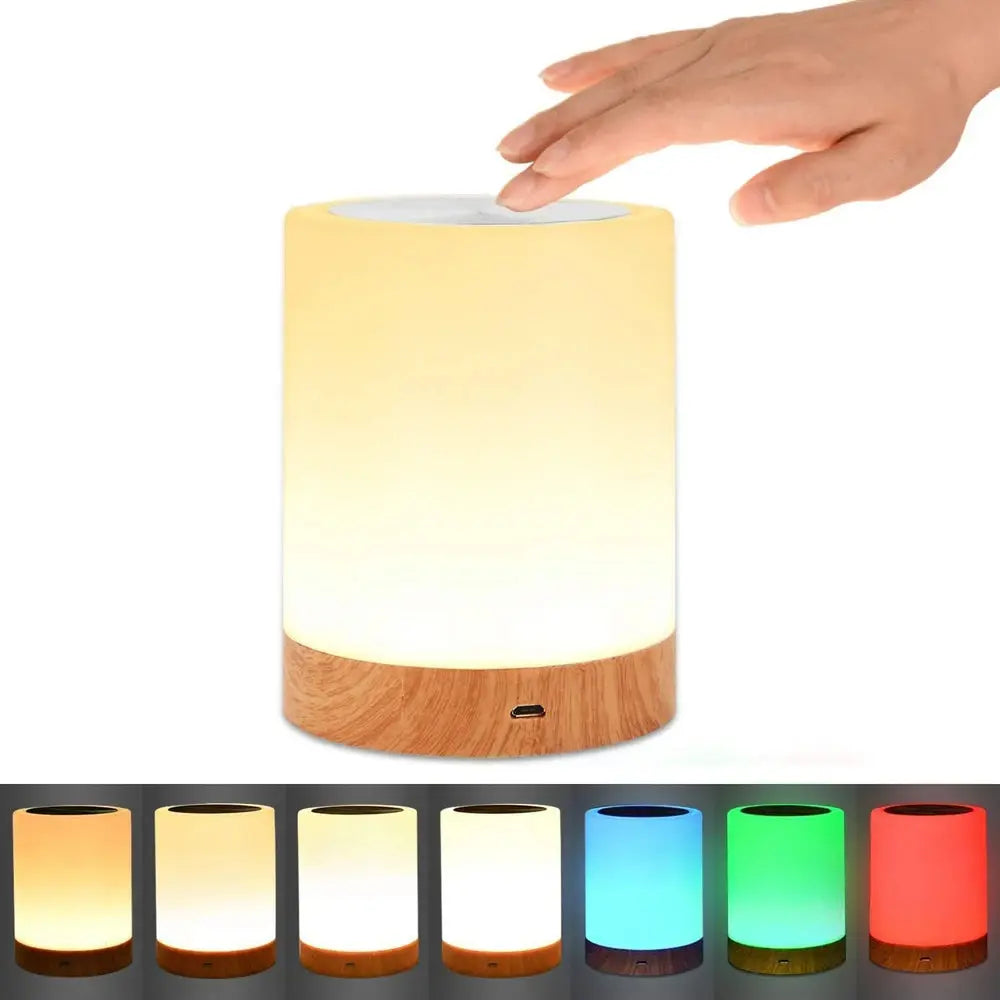 Chroma white portable RGB touch lamp for desks.