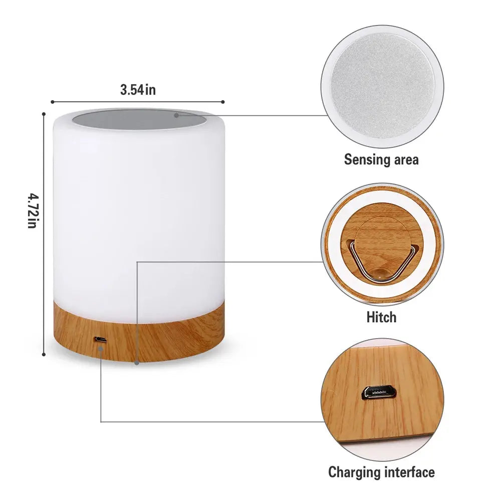 Chroma white portable RGB touch lamp for desks.