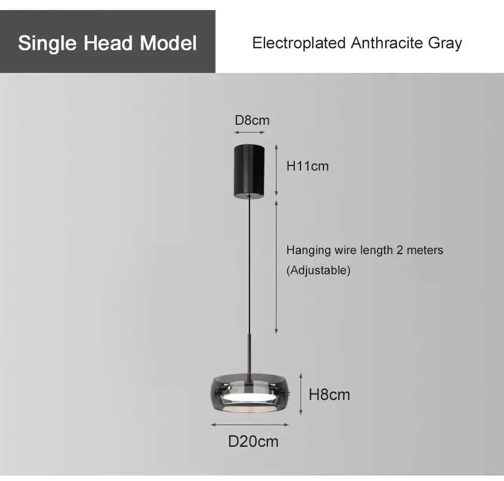 Aetheria modern plated glass pendant light for dining rooms.