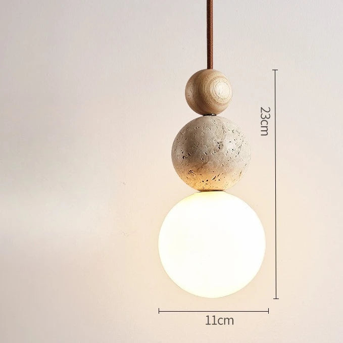 Petra™ Wabi-Sabi Travertine Pendant | Natural Stone Bedside & Bar Light VelunaLumin