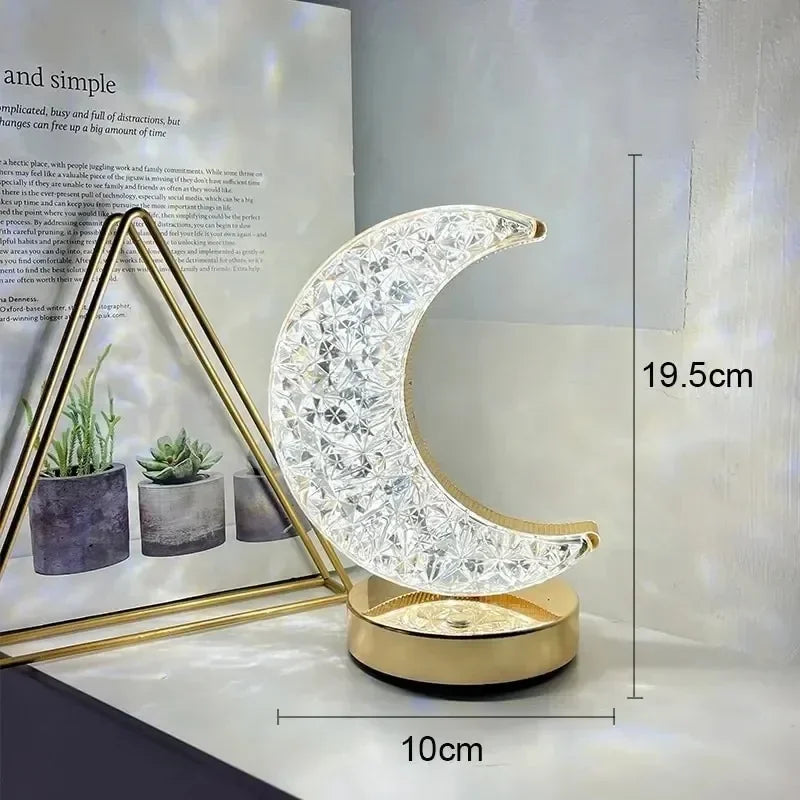 LunaSphere™ 3D Moon Crystal Lamp | Touch Dimming USB Bedside Night Light VelunaLumin