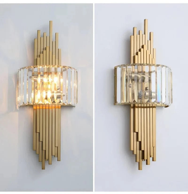 Aura Crystal Prism Sconce | Nordic Luxury Wall Light for Living Room & Hallway VelunaLumin