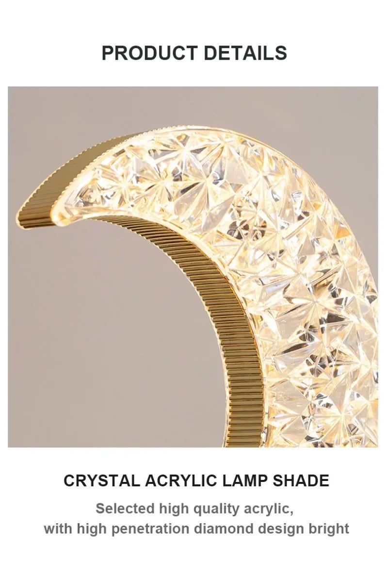 LunaSphere™ 3D Moon Crystal Lamp | Touch Dimming USB Bedside Night Light VelunaLumin