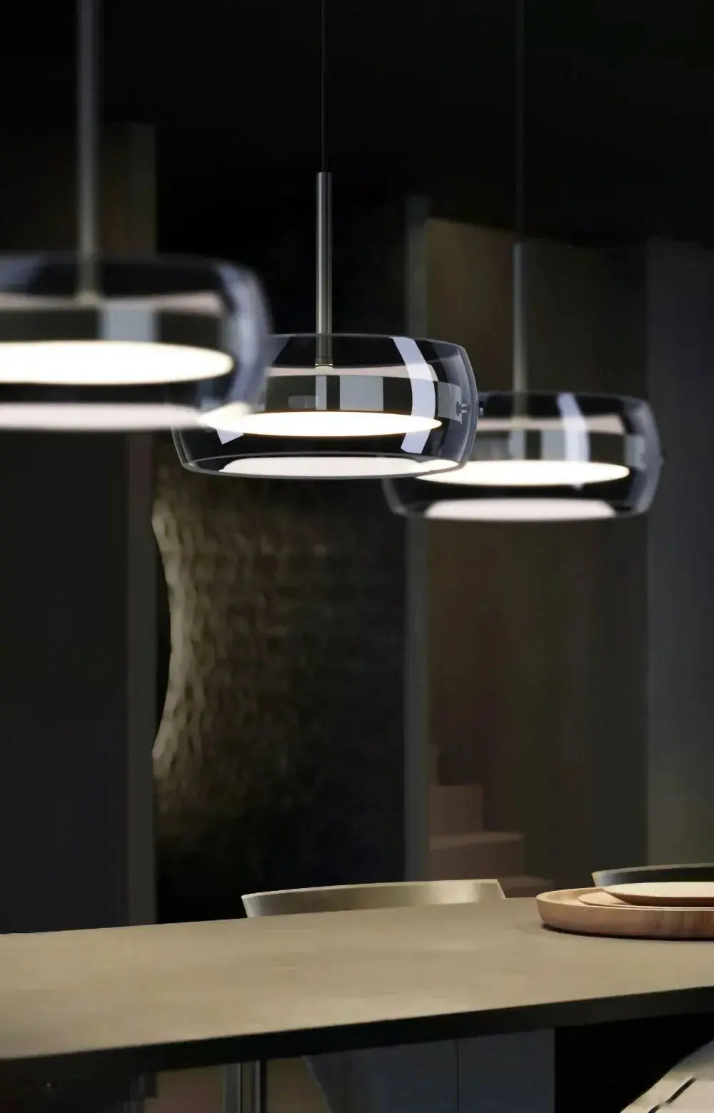 Aetheria modern plated glass pendant light for dining rooms.