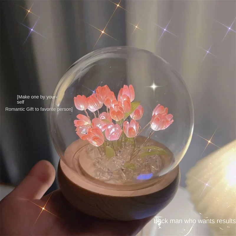 Bloom™ Handmade DIY Tulip Night Light | Eternal Flower Bedside Lamp Gift VelunaLumin