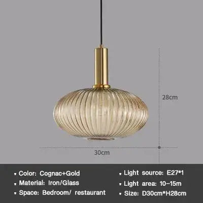 AuraSphere Nordic D30cm glass pendant in a bedroom.