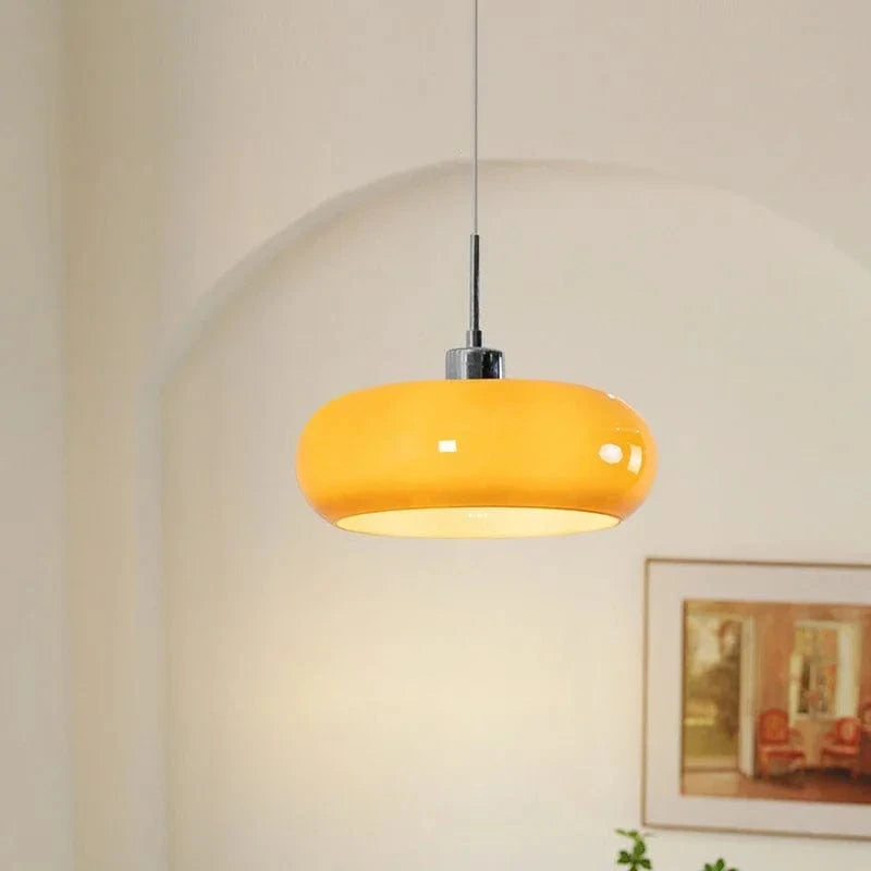 Plissé™ French Style Glass Pendant | Retro Hanging Lamp for Living Room & Restaurant VelunaLumin