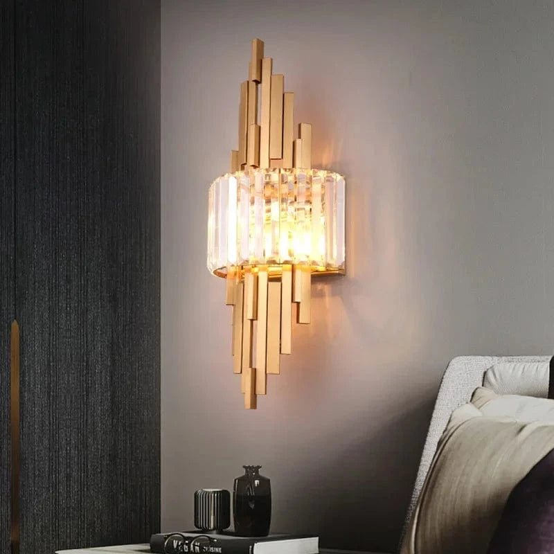 Aura Crystal Prism Sconce | Nordic Luxury Wall Light for Living Room & Hallway VelunaLumin