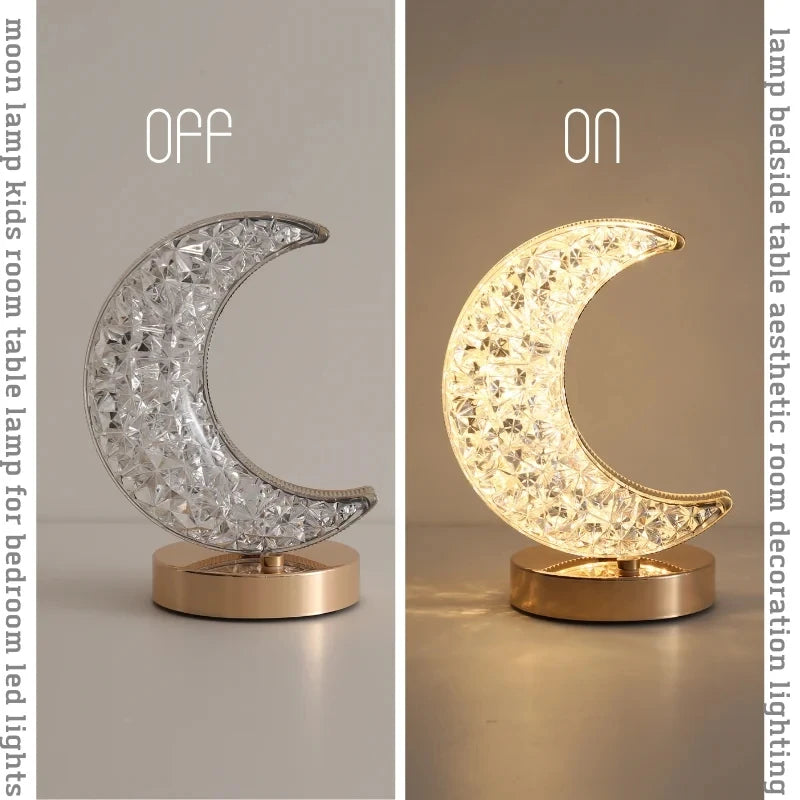 LunaSphere™ 3D Moon Crystal Lamp | Touch Dimming USB Bedside Night Light VelunaLumin
