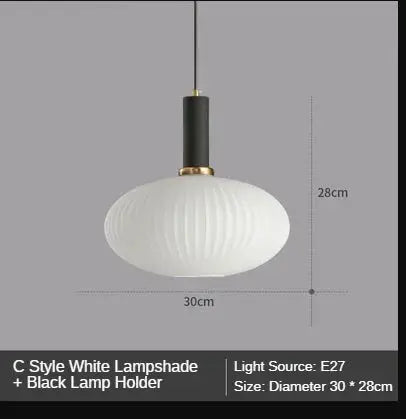 AuraSphere Nordic D30cm glass pendant in a bedroom.