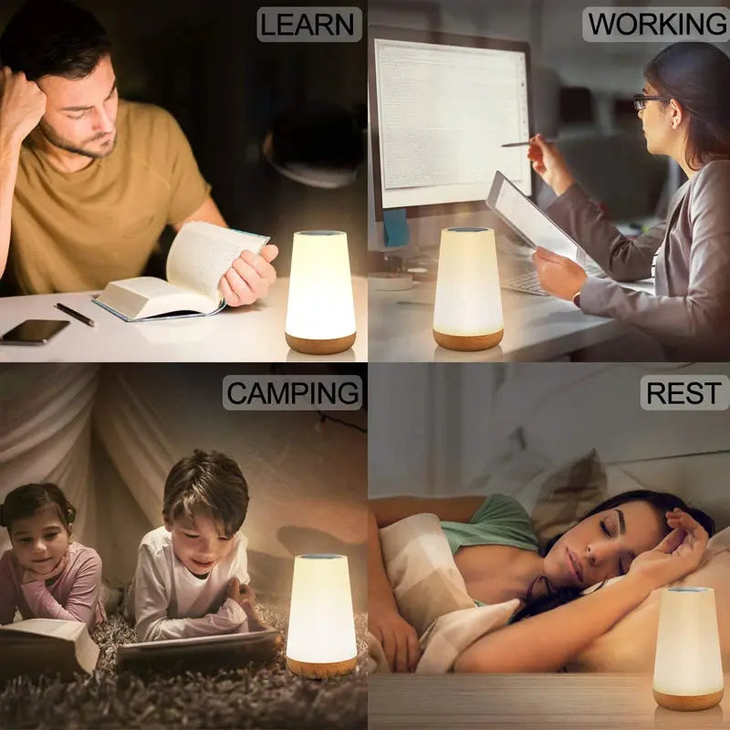 Aura Crystal Touch Lamp with RGB colour-changing light.