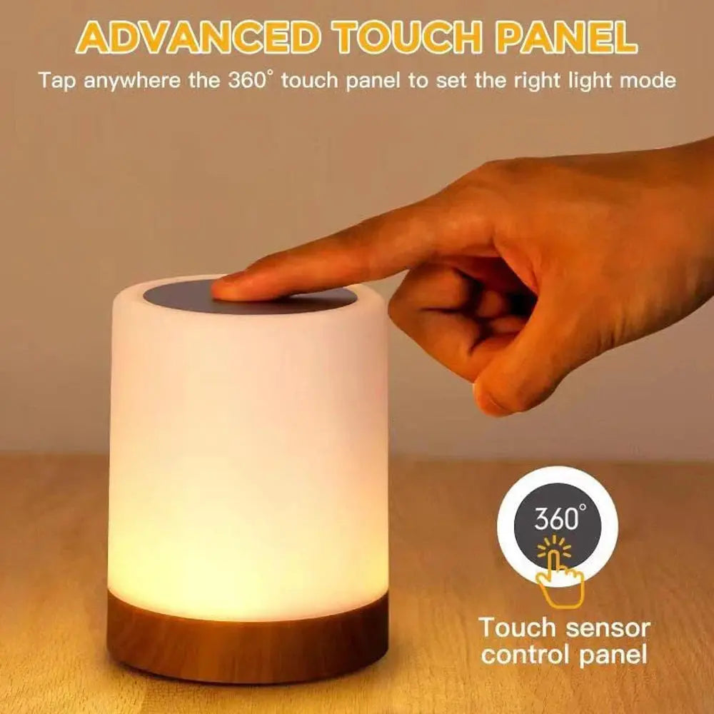 Chroma white portable RGB touch lamp for desks.