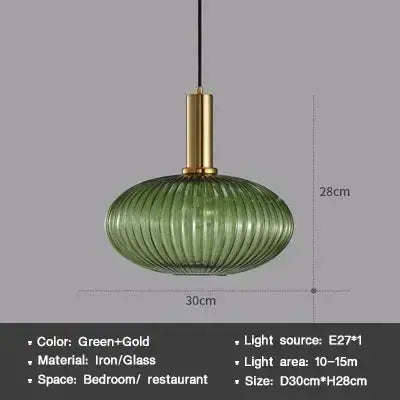 AuraSphere Nordic D30cm glass pendant in a bedroom.