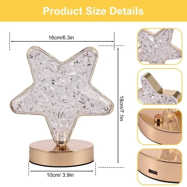 LunaSphere™ 3D Moon Crystal Lamp | Touch Dimming USB Bedside Night Light VelunaLumin