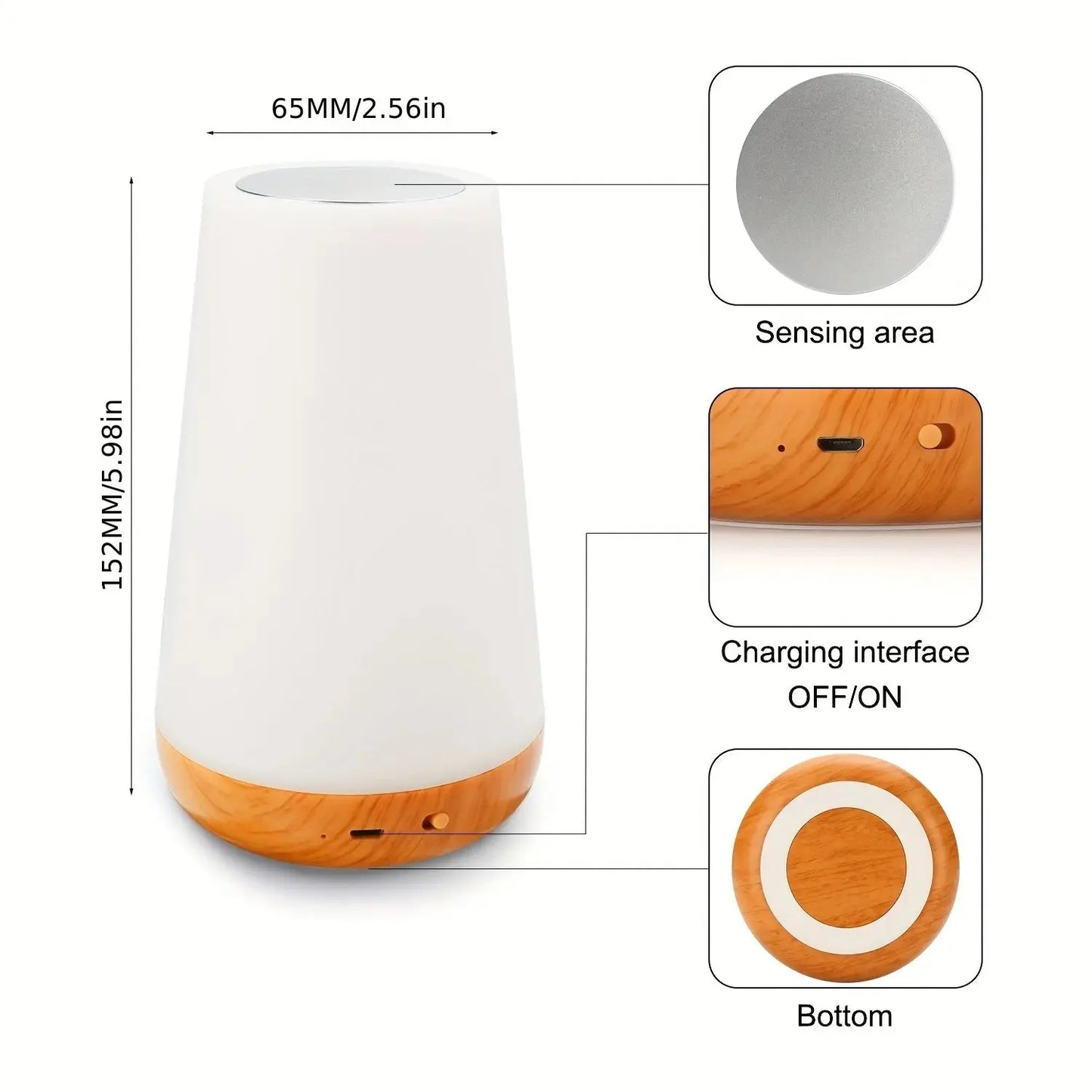 Aura Crystal Touch Lamp with RGB colour-changing light.