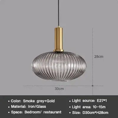 AuraSphere Nordic D30cm glass pendant in a bedroom.