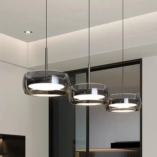 Aetheria modern plated glass pendant light for dining rooms.