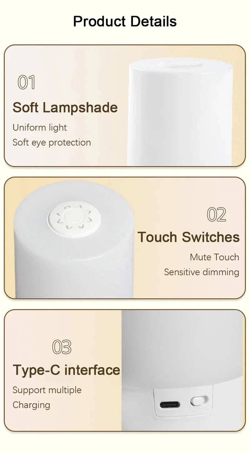 Luma™ Rechargeable LED Touch Lamp | Dimmable Bedside & Reading Light VelunaLumin