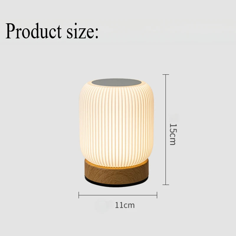 AuraShroom Portable Touch Lamp, a dimmable mushroom-shaped LED night light, in a modern white finish. VelunaLumin.