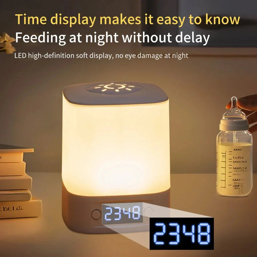 Tempus™ LED Night Light with Time Display | Dimmable USB Bedside Lamp for Nursery VelunaLumin