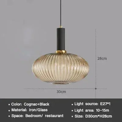 AuraSphere Nordic D30cm glass pendant in a bedroom.