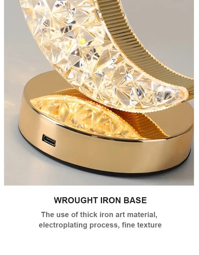 LunaSphere™ 3D Moon Crystal Lamp | Touch Dimming USB Bedside Night Light VelunaLumin