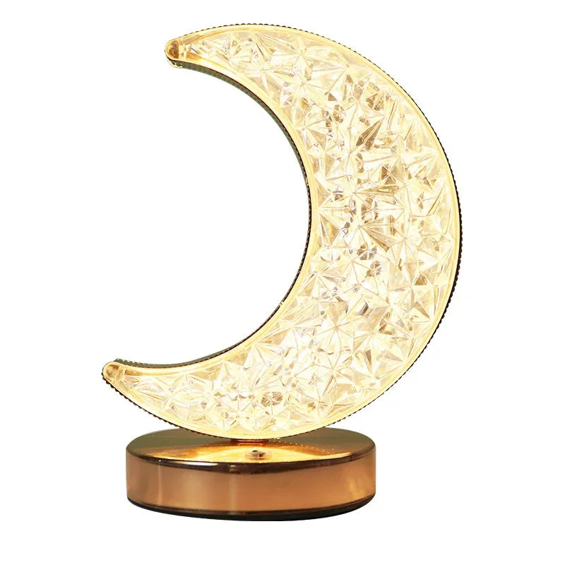 LunaSphere™ 3D Moon Crystal Lamp | Touch Dimming USB Bedside Night Light VelunaLumin
