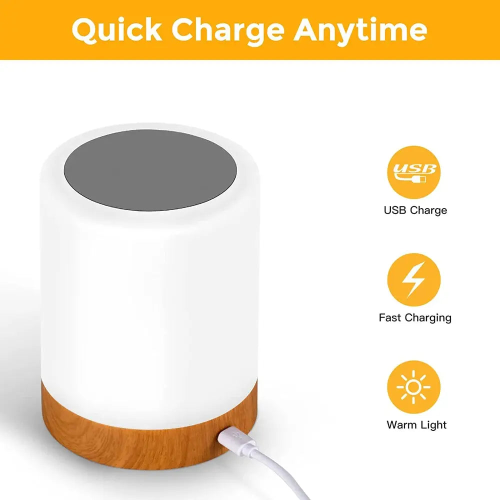 Chroma white portable RGB touch lamp for desks.
