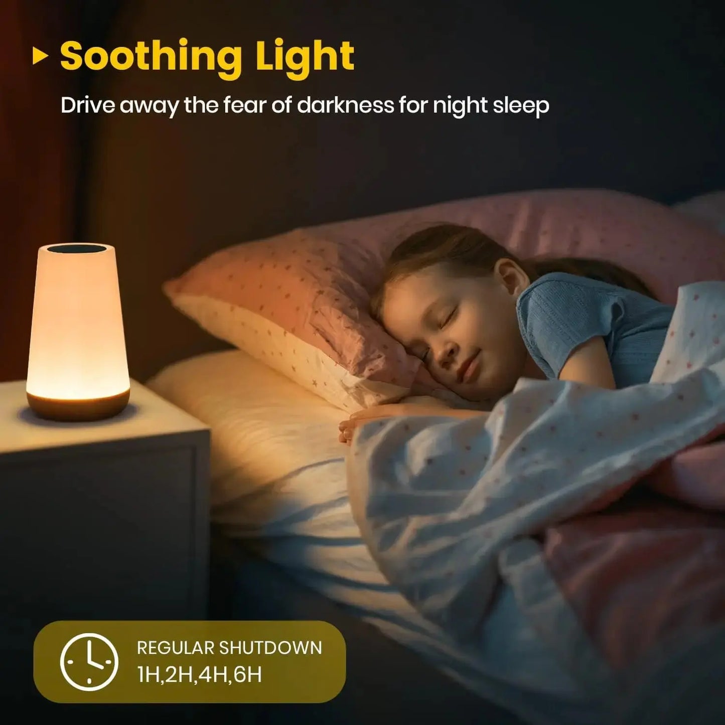 Aura Crystal Touch Lamp with RGB colour-changing light.