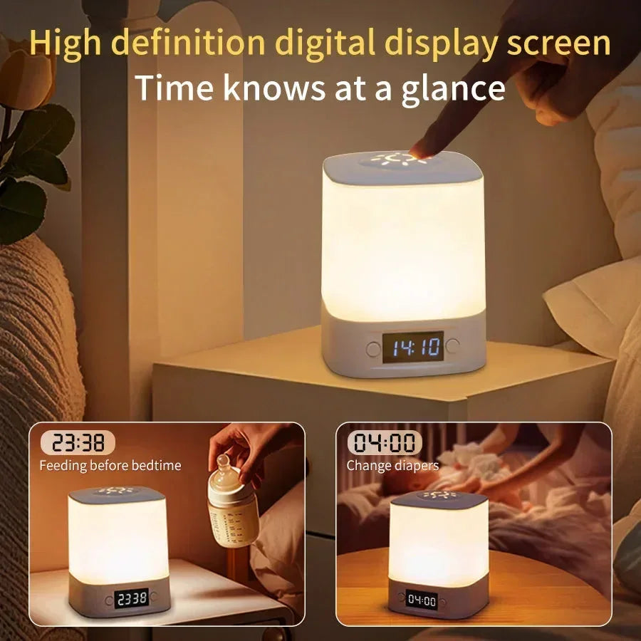 Tempus™ LED Night Light with Time Display | Dimmable USB Bedside Lamp for Nursery VelunaLumin