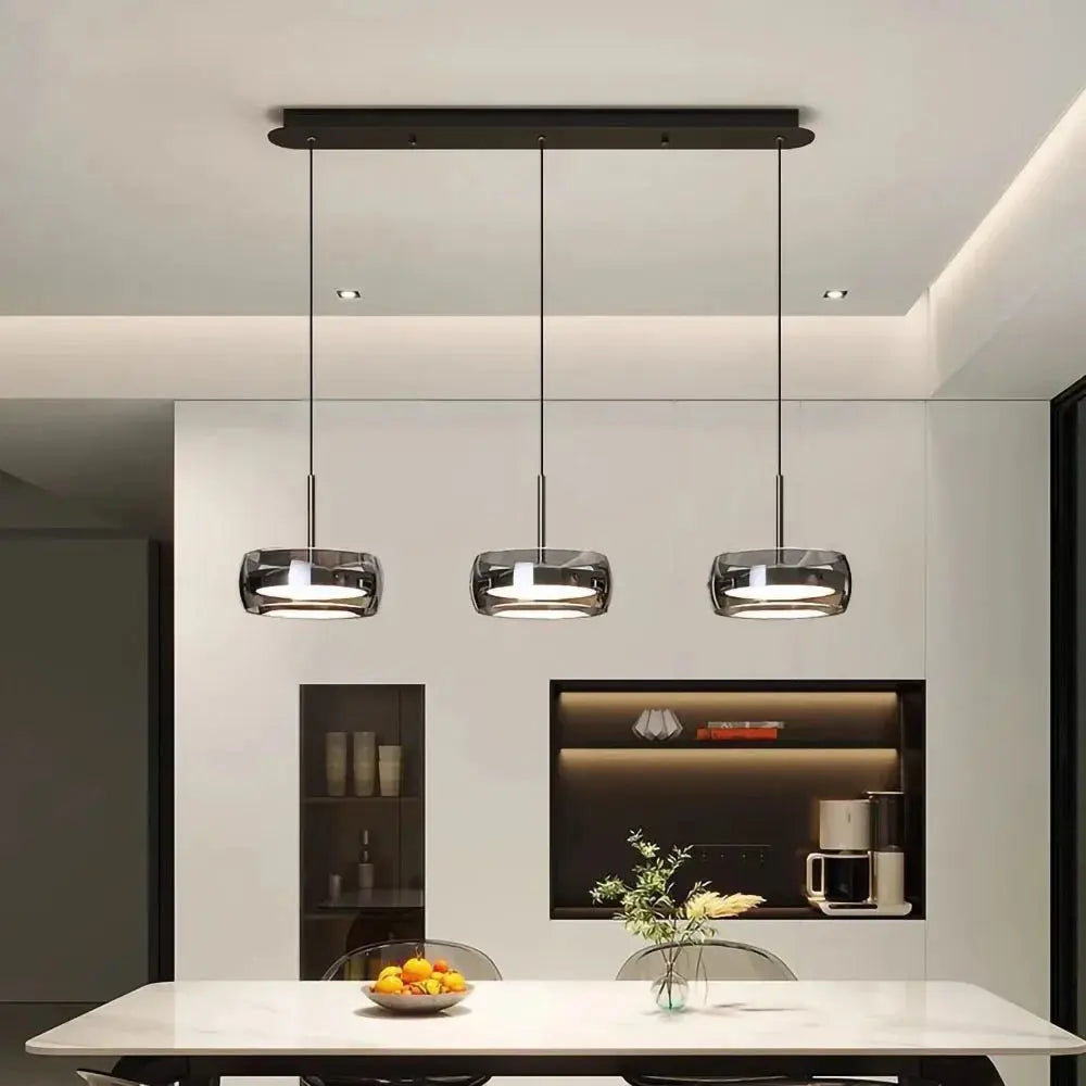 Aetheria modern plated glass pendant light for dining rooms.