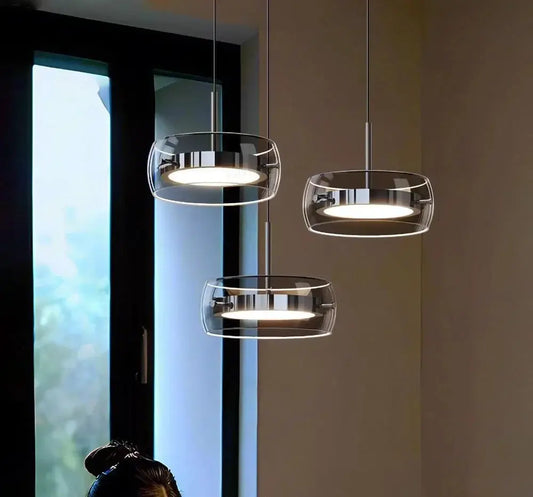 Aetheria modern plated glass pendant light for dining rooms.