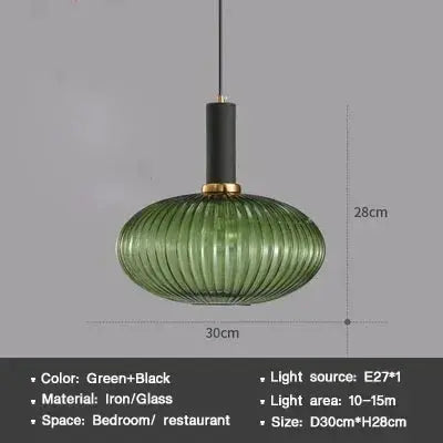 AuraSphere Nordic D30cm glass pendant in a bedroom.